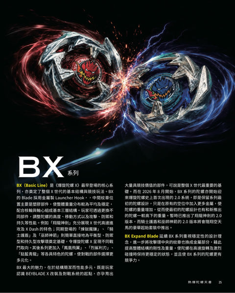 《爆旋陀螺天書》內頁預覽：BX系列介紹